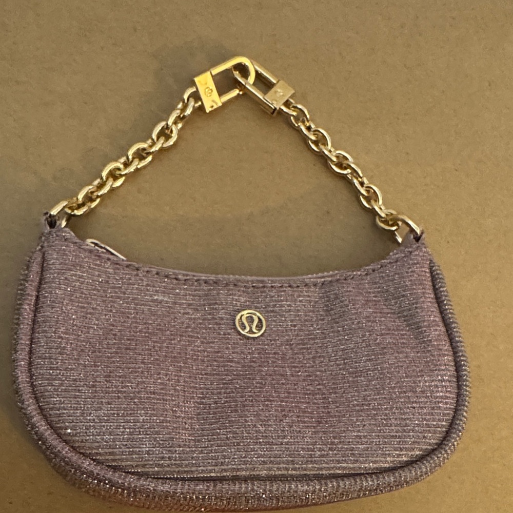 lululemon athletica Metallic Purple Chain-Handle Mini Wristlet